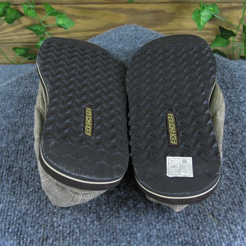 SKECHERS Men's ‎ Flat Tan Fabric Size 10 Medium Gently Used 2025